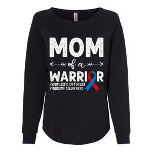 Mom Of A Warrior Red & Blue Ribbon HLHS Awareness Womens California Wash Sweatshirt