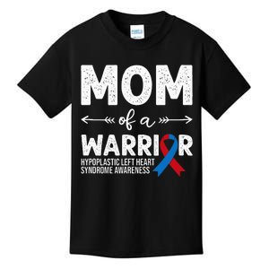 Mom Of A Warrior Red & Blue Ribbon HLHS Awareness Kids T-Shirt