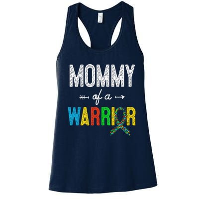 Mommy Of A Warrior Autism Awareness Support Women's Racerback Tank