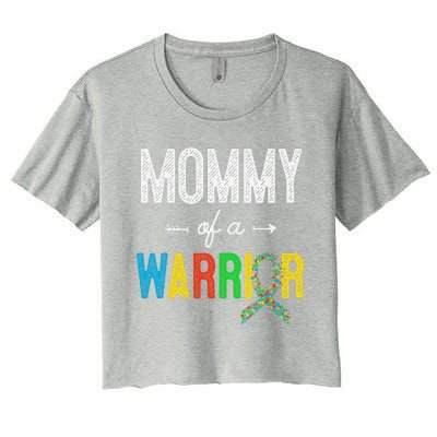 Mommy Of A Warrior Autism Awareness Support Women's Crop Top Tee