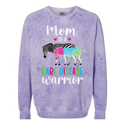 Mom Of A Rare Disease Warrior Mom Rare Disease Awareness Colorblast Crewneck Sweatshirt