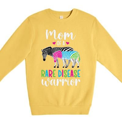 Mom Of A Rare Disease Warrior Mom Rare Disease Awareness Premium Crewneck Sweatshirt