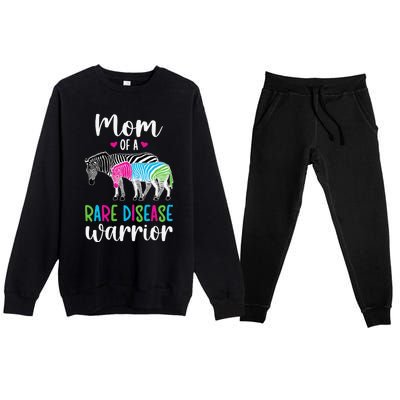 Mom Of A Rare Disease Warrior Mom Rare Disease Awareness Premium Crewneck Sweatsuit Set