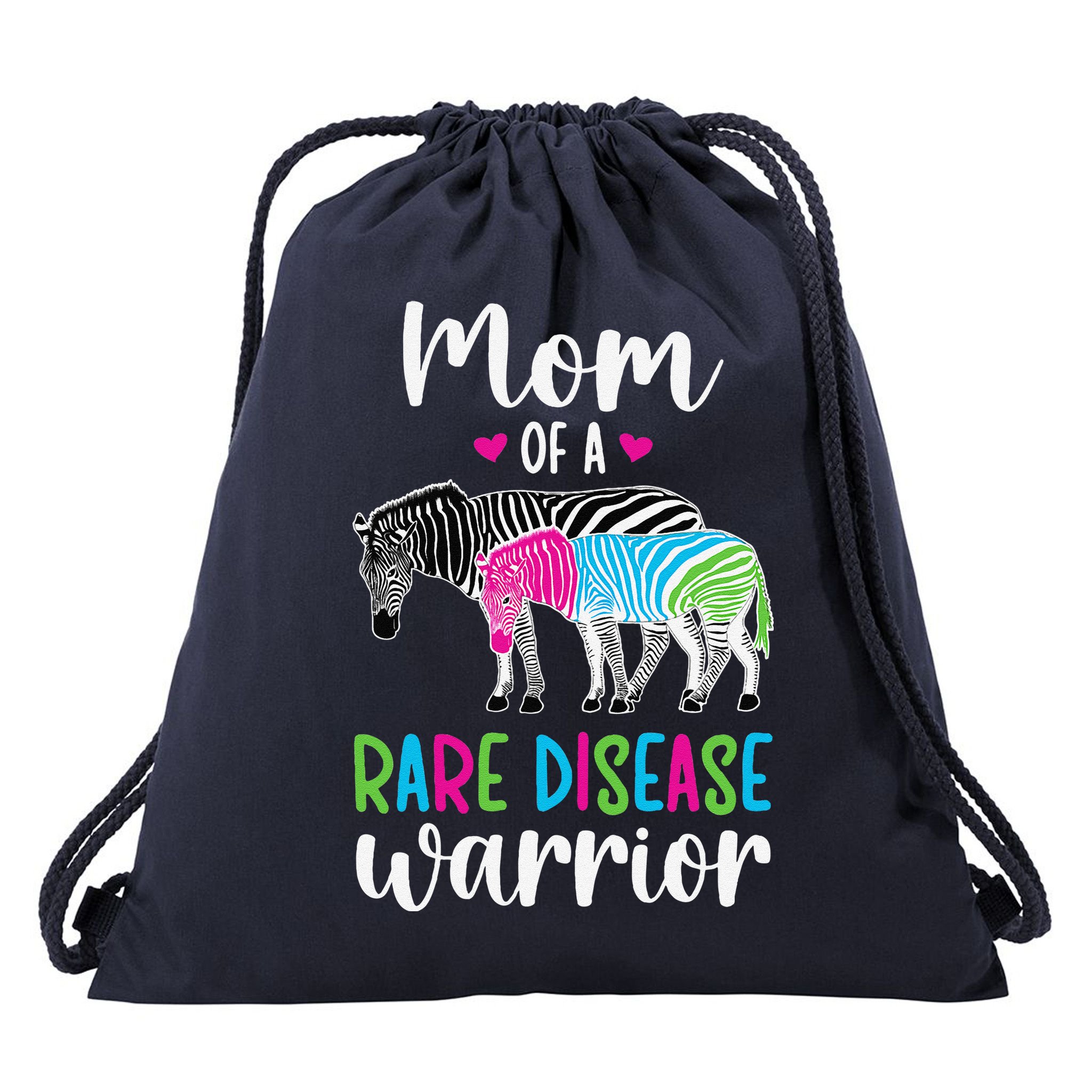 Mom Of A Rare Disease Warrior Mom Rare Disease Awareness Drawstring Bag