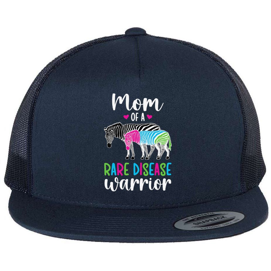 Mom Of A Rare Disease Warrior Mom Rare Disease Awareness Flat Bill Trucker Hat