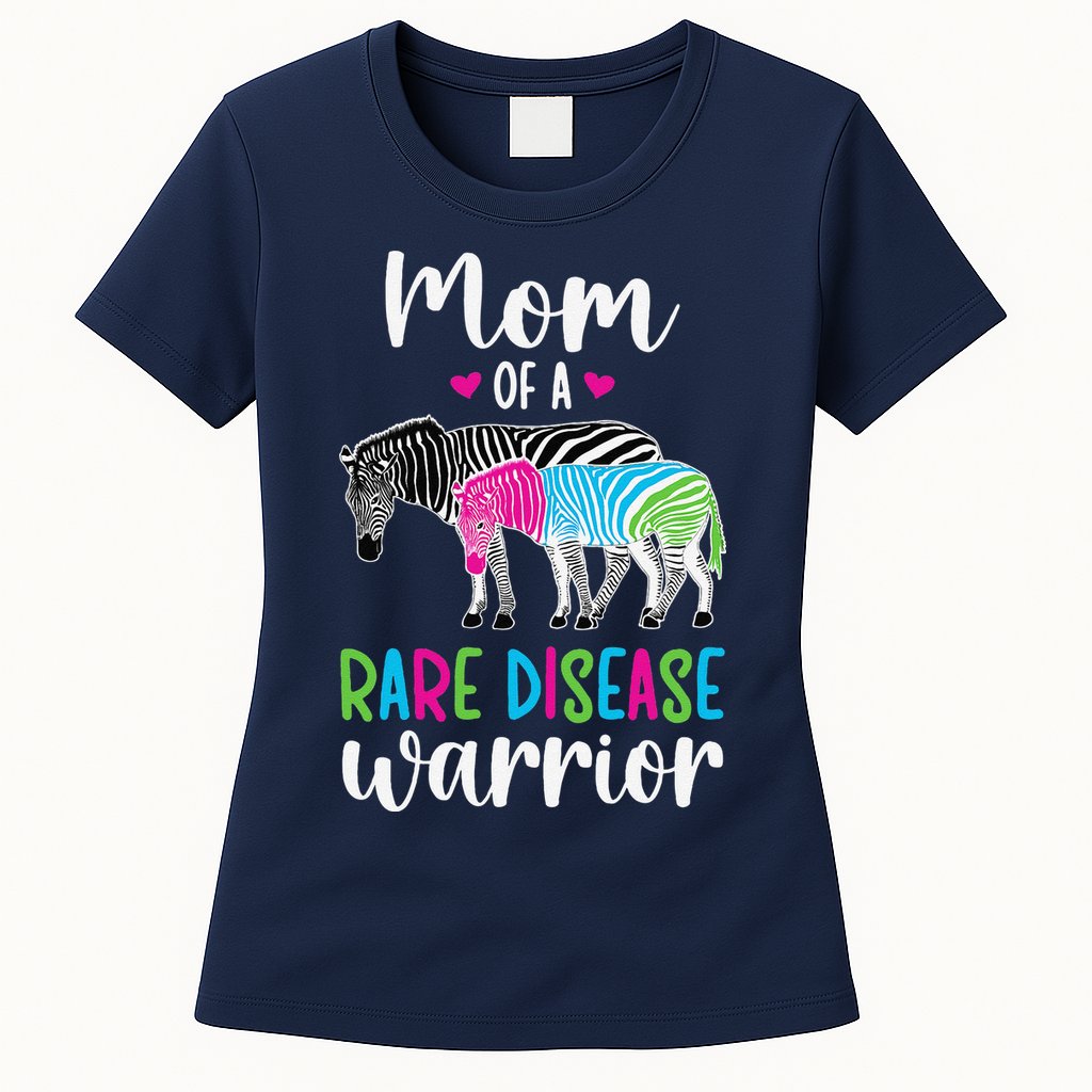 Mom Of A Rare Disease Warrior Mom Rare Disease Awareness Womens T-Shirt