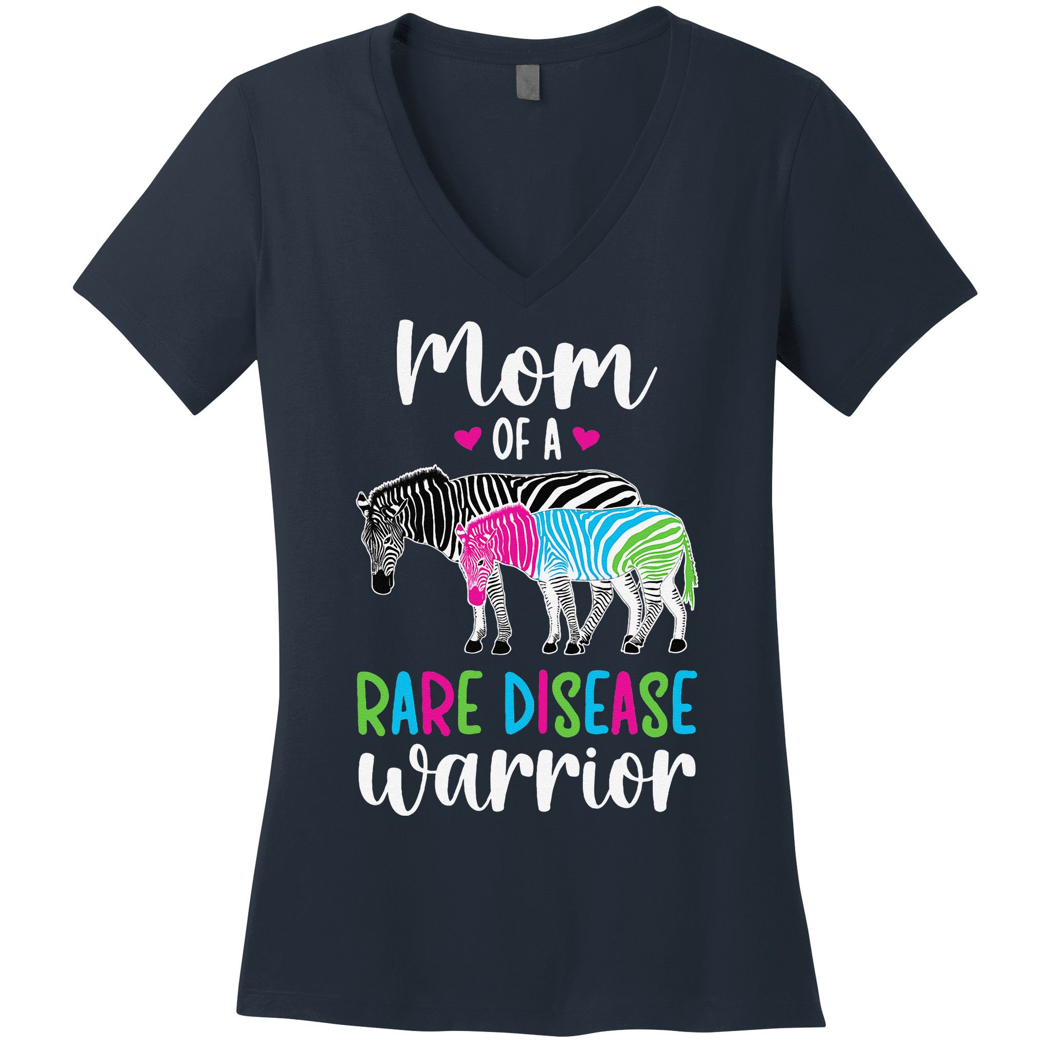 Mom Of A Rare Disease Warrior Mom Rare Disease Awareness Women's V-Neck T-Shirt