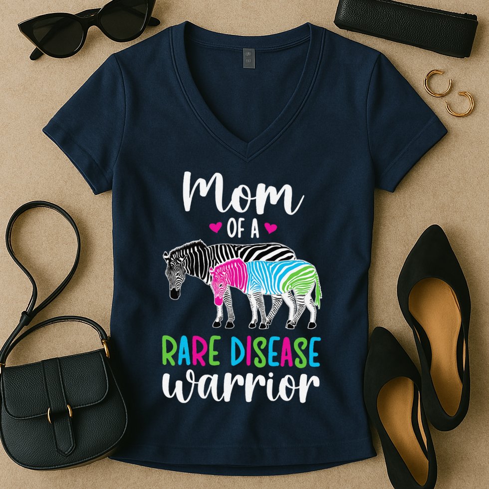Mom Of A Rare Disease Warrior Mom Rare Disease Awareness Women's V-Neck T-Shirt