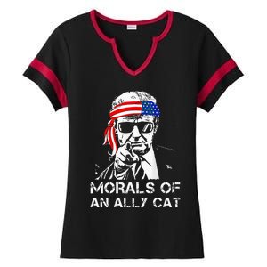 Morals Of An Ally Cat Trump Biden Debate Ladies Halftime Notch Neck Tee