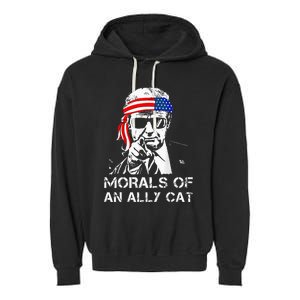 Morals Of An Ally Cat Trump Biden Debate Garment-Dyed Fleece Hoodie