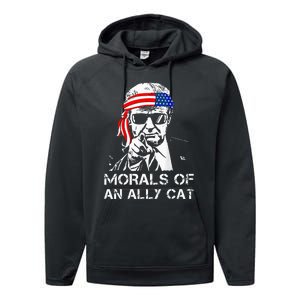 Morals Of An Ally Cat Trump Biden Debate Performance Fleece Hoodie