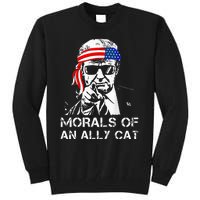 Morals Of An Ally Cat Trump Biden Debate Tall Sweatshirt