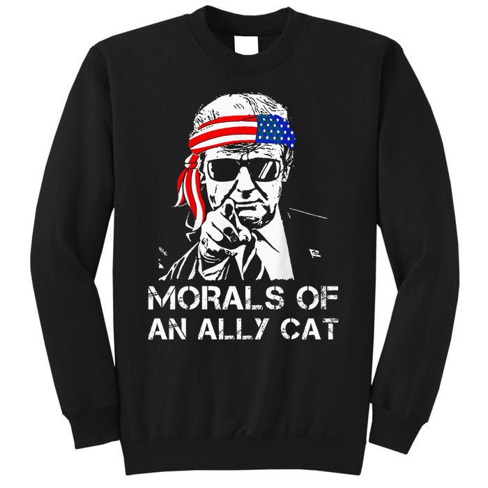 Morals Of An Ally Cat Trump Biden Debate Tall Sweatshirt