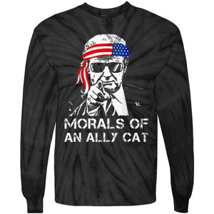 Morals Of An Ally Cat Trump Biden Debate Tie-Dye Long Sleeve Shirt