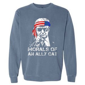 Morals Of An Ally Cat Trump Biden Debate Garment-Dyed Sweatshirt