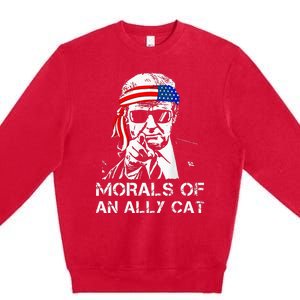 Morals Of An Ally Cat Trump Biden Debate Premium Crewneck Sweatshirt