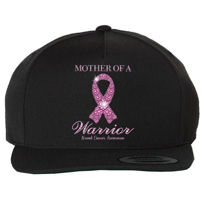 Mother Of A Warrior Breast Cancer Awareness Pink Ribbon Wool Snapback Cap