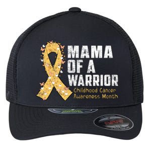 Mama Of A Warrior Hood Cancer Awareness Gift Flexfit Unipanel Trucker Cap