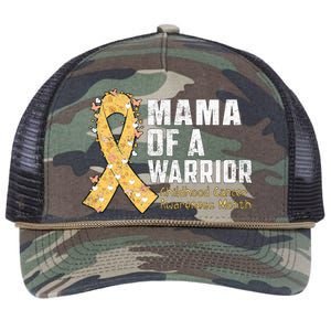 Mama Of A Warrior Hood Cancer Awareness Gift Retro Rope Trucker Hat Cap