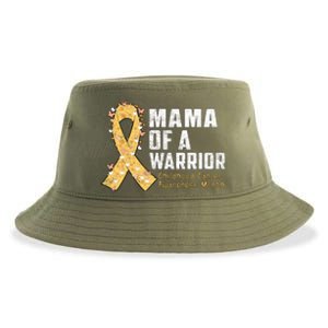 Mama Of A Warrior Hood Cancer Awareness Gift Sustainable Bucket Hat