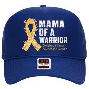 Mama Of A Warrior Hood Cancer Awareness Gift High Crown Mesh Back Trucker Hat