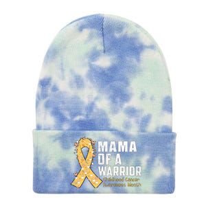 Mama Of A Warrior Hood Cancer Awareness Gift Tie Dye 12in Knit Beanie