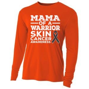 Mama Of A Warrior Skin Cancer Awareness Mom Gift Cooling Performance Long Sleeve Crew