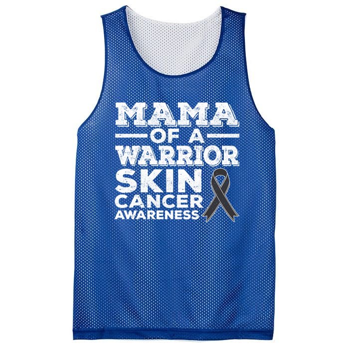 Mama Of A Warrior Skin Cancer Awareness Mom Gift Mesh Reversible Basketball Jersey Tank