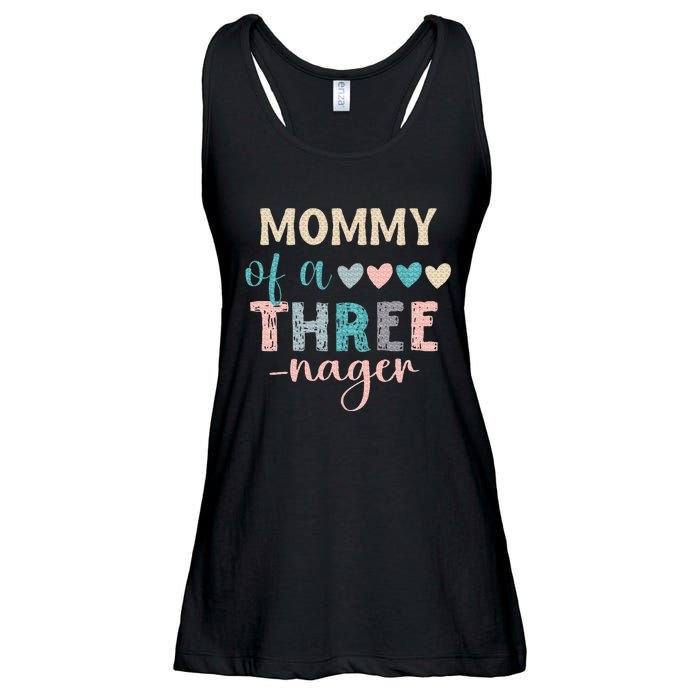 Mommy Of A Threenager 3rd Birthday Matching Family Boho Ladies Essential Flowy Tank