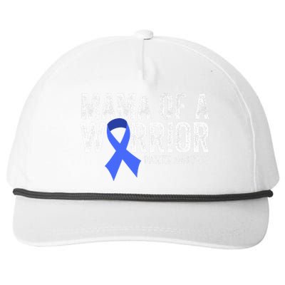 Mama of a Warrior T1D Mom Diabetic Blue Ribbon Support Gift Snapback Five-Panel Rope Hat