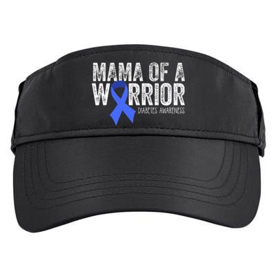 Mama of a Warrior T1D Mom Diabetic Blue Ribbon Support Gift Adult Drive Performance Visor