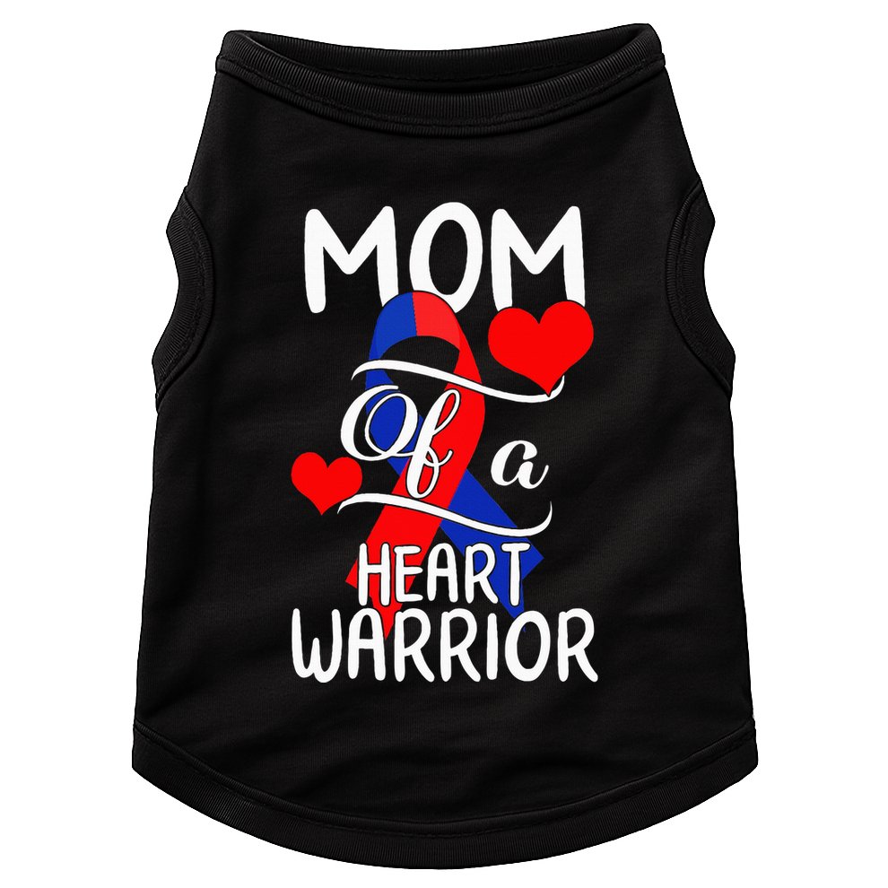 Mom Of A Heart Warrior CHD Disease Awareness Red Ribbon Gift Doggie Tank