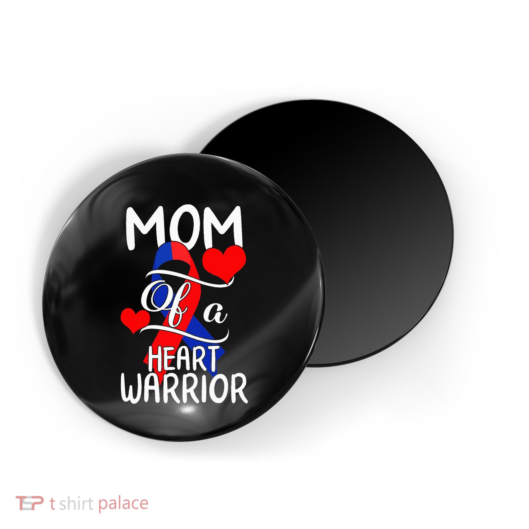 Mom Of A Heart Warrior CHD Disease Awareness Red Ribbon Gift Magnet