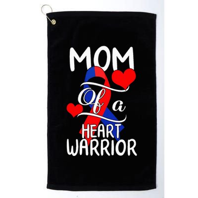 Mom Of A Heart Warrior CHD Disease Awareness Red Ribbon Gift Golf Towel