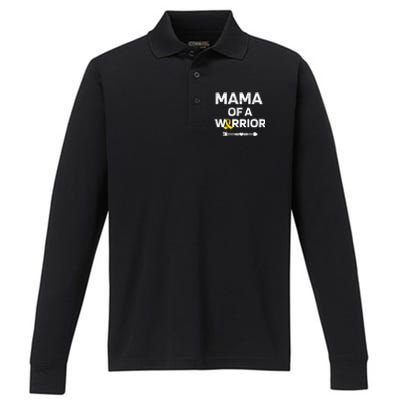 Mama Of A Warrior Dipg Awareness Hood Cancer Warrior Great Gift Performance Long Sleeve Polo