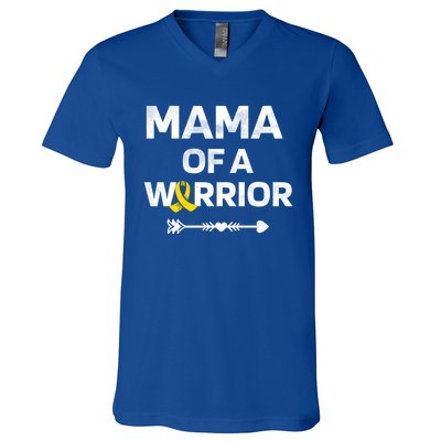 Mama Of A Warrior Dipg Awareness Hood Cancer Warrior Great Gift V-Neck T-Shirt