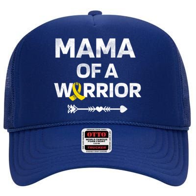 Mama Of A Warrior Dipg Awareness Hood Cancer Warrior Great Gift High Crown Mesh Back Trucker Hat