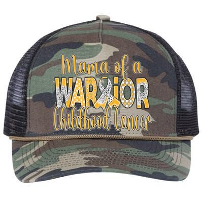 Mama Of A Warior Childhood Cancer Retro Rope Trucker Hat Cap