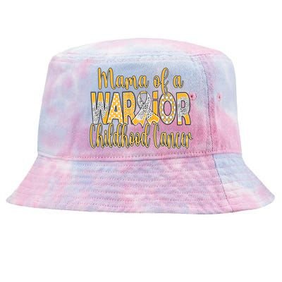 Mama Of A Warior Childhood Cancer Tie-Dyed Bucket Hat