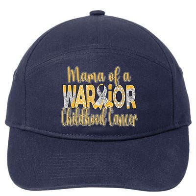 Mama Of A Warior Childhood Cancer 7-Panel Snapback Hat