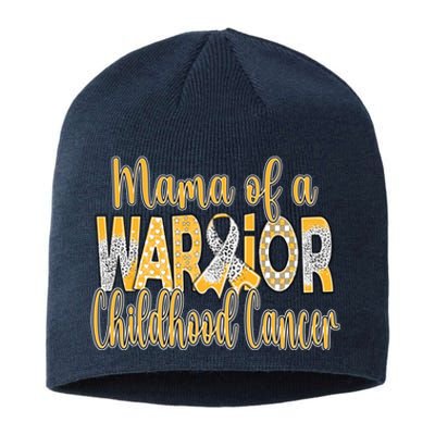 Mama Of A Warior Childhood Cancer Sustainable Beanie