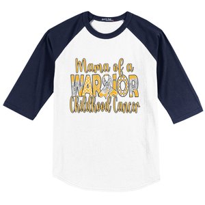 Mama Of A Warior Childhood Cancer Baseball Sleeve Shirt