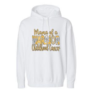 Mama Of A Warior Childhood Cancer Garment-Dyed Fleece Hoodie