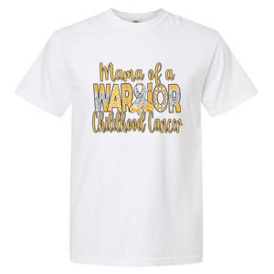 Mama Of A Warior Childhood Cancer Garment-Dyed Heavyweight T-Shirt