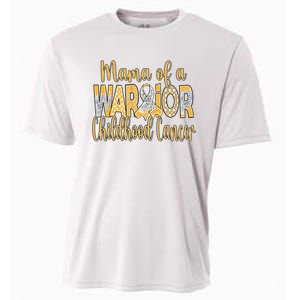 Mama Of A Warior Childhood Cancer Cooling Performance Crew T-Shirt