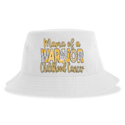 Mama Of A Warior Childhood Cancer Sustainable Bucket Hat