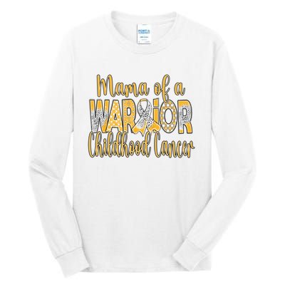 Mama Of A Warior Childhood Cancer Tall Long Sleeve T-Shirt