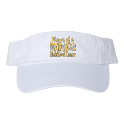 Mama Of A Warior Childhood Cancer Valucap Bio-Washed Visor