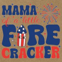 Mama Of A Little Firecracker Family Matching 4th Of July Cotton Canvas Backpack