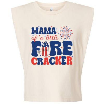 Mama Of A Little Firecracker Family Matching 4th Of July Garment-Dyed Women's Muscle Tee